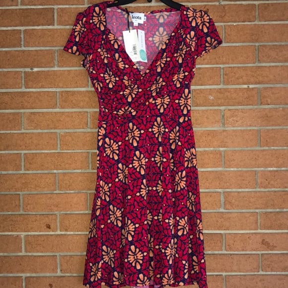 🎈NWT LEOTA🎈LULA PETITE TERAZZO JERSEY DRESS🎈 - Picture 3 of 9